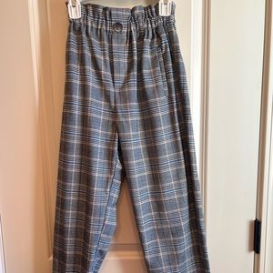 Zara Plaid High Rise Pants